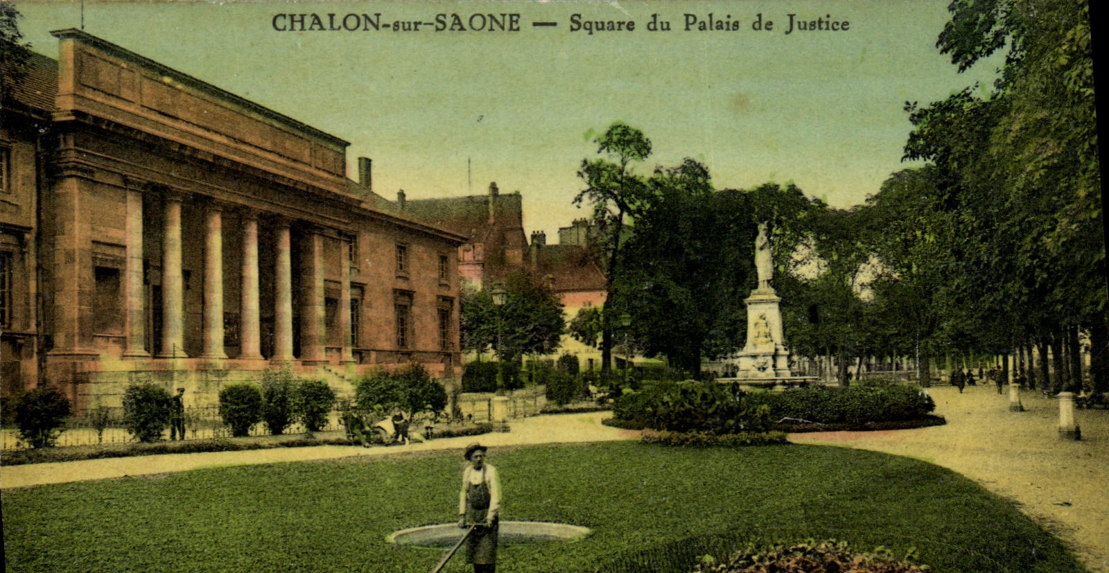 CPA Chalon sur Saone Square du Palais de justice