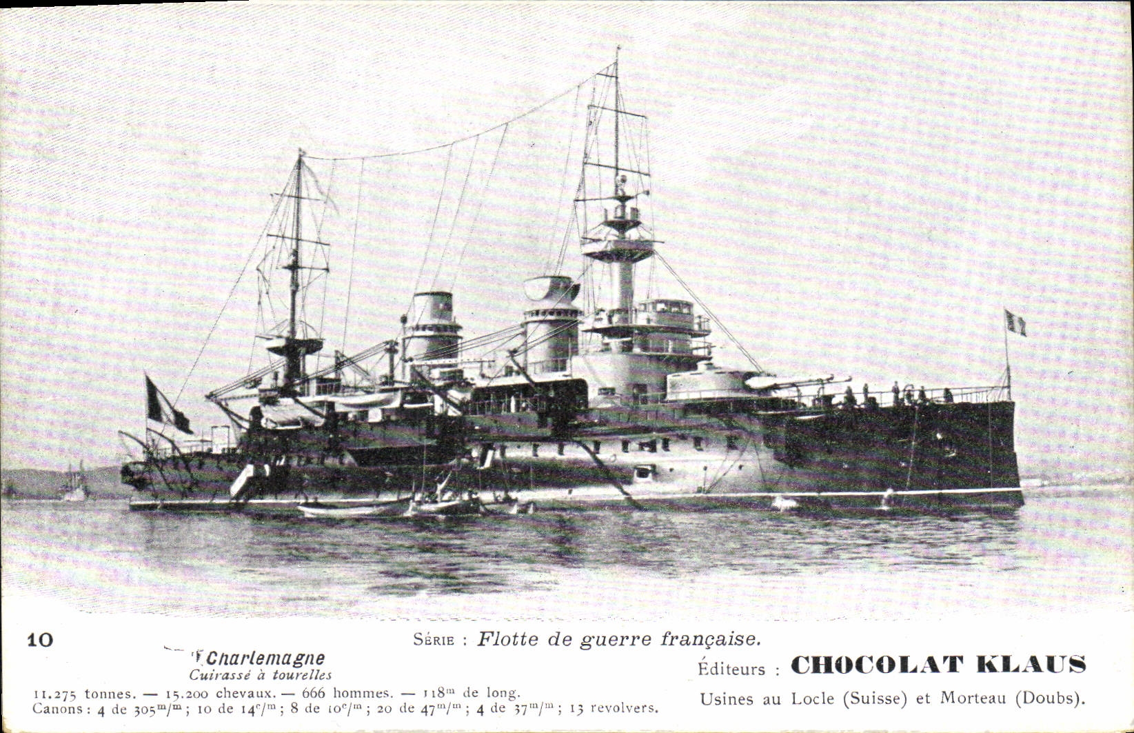 CPA Bateau de Guerre Charlemagne Cuirasse a tourelles 