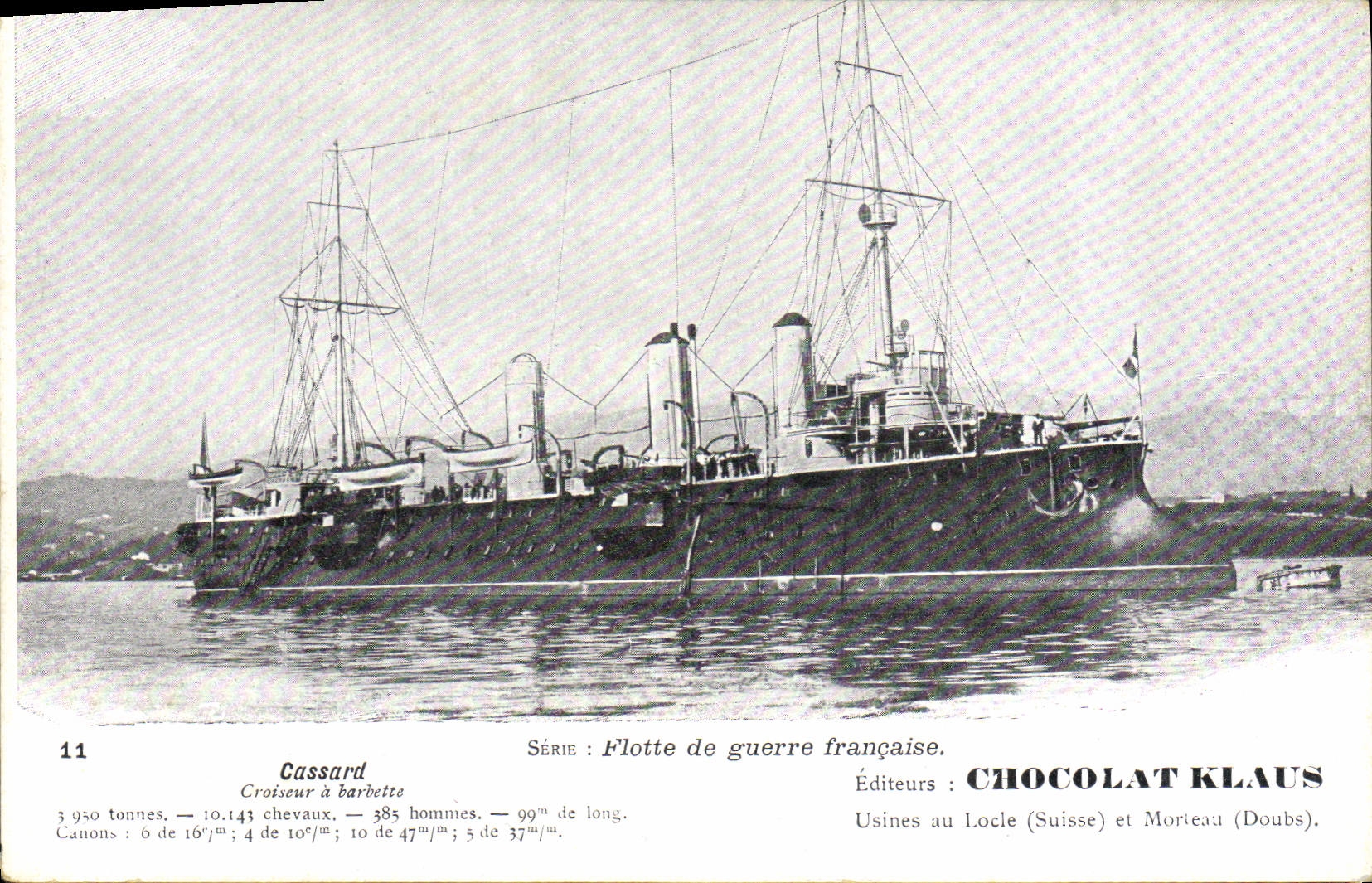 CPA Bateau de Guerre Cassard Croiseur a barbette 