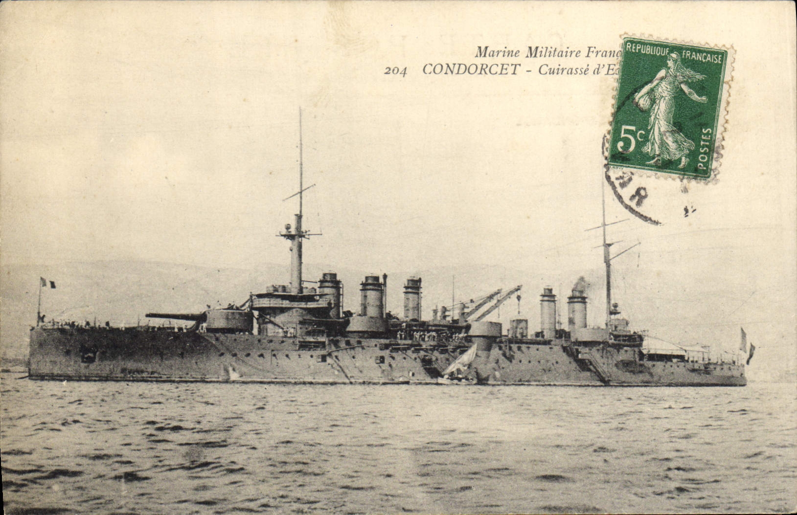 CPA Bateau de Guerre Condorcet Cuirasse d'escadre 