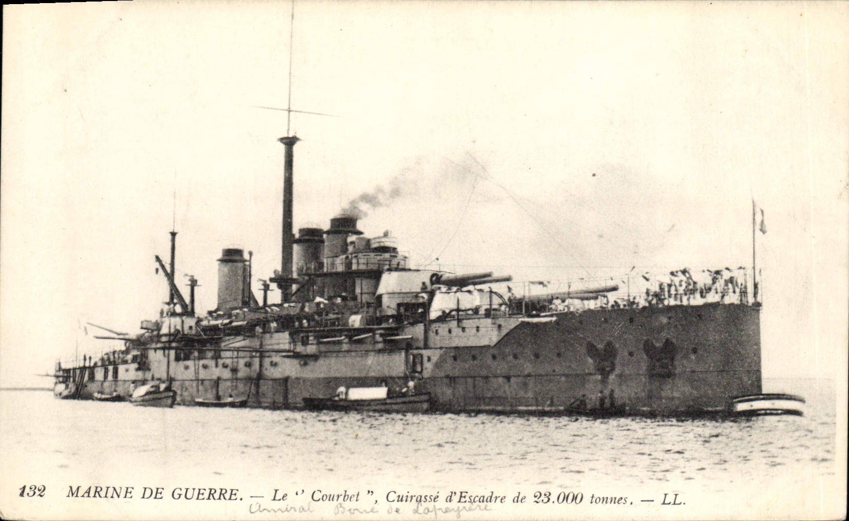 CPA Bateau de Guerre Le Courbet Cuirasse d'escadre 