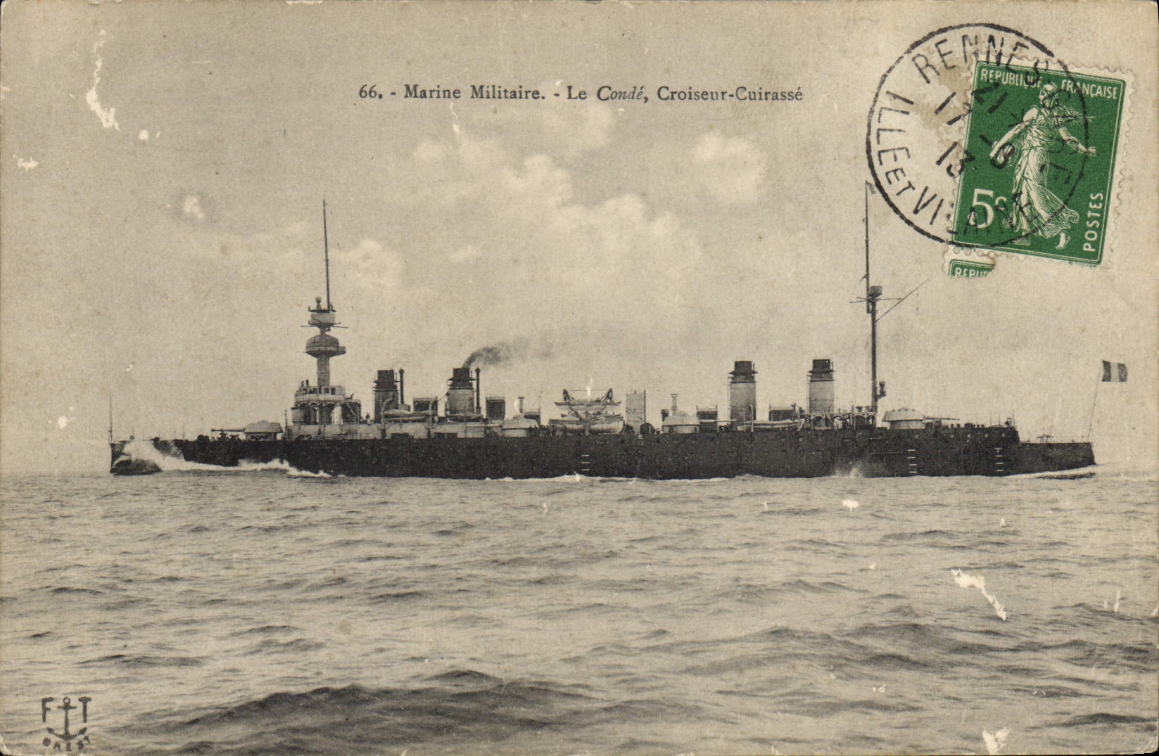 CPA Bateau de Guerre Le Conde Croiseur Cuirasse 