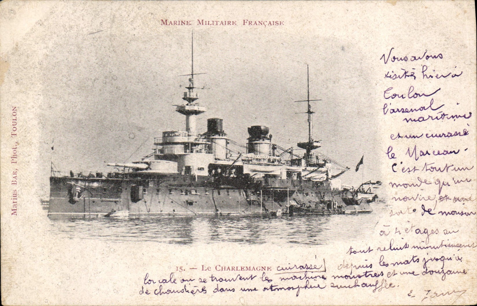 CPA Bateau de Guerre Le Charlemagne 