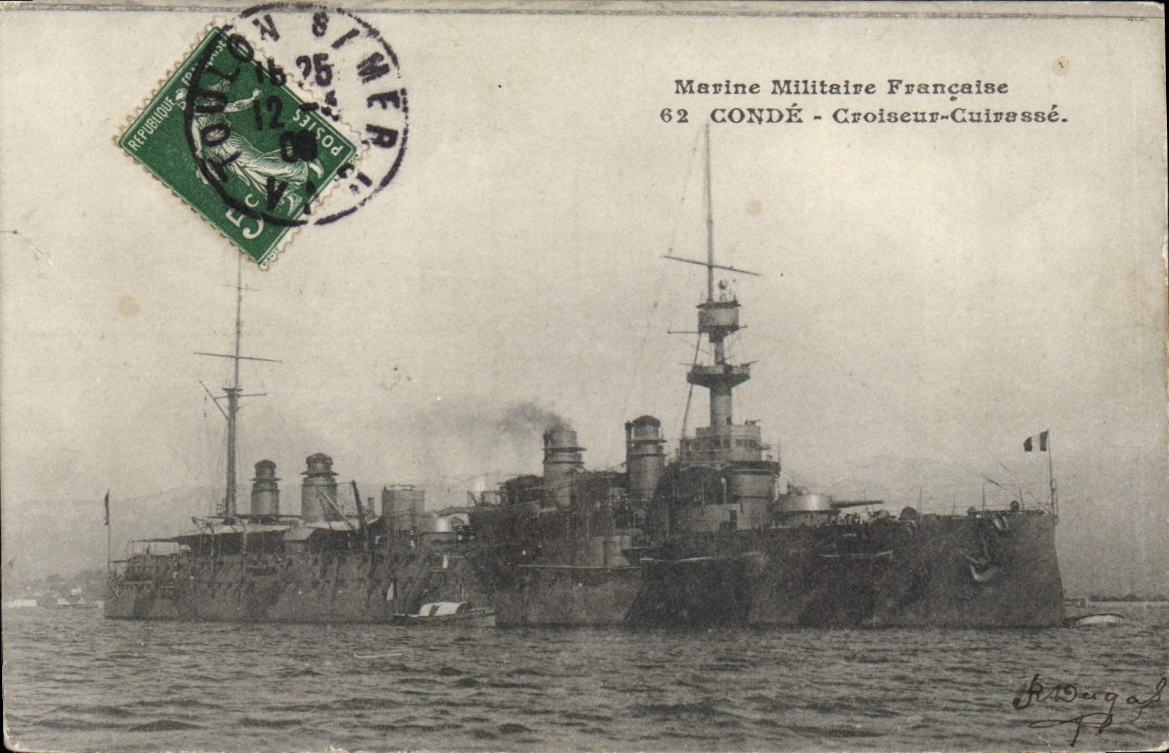 CPA Bateau de Guerre Conde Croiseur Cuirasse