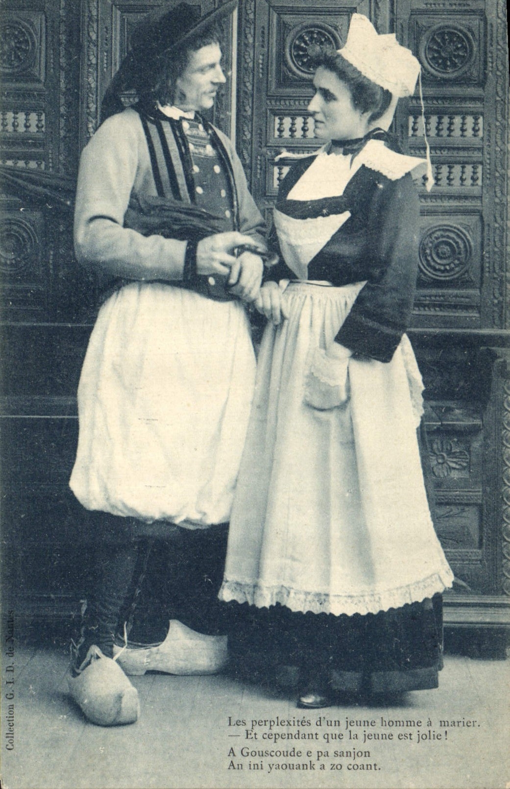 CPA Folklore Les perplexites du jeune homme a marier