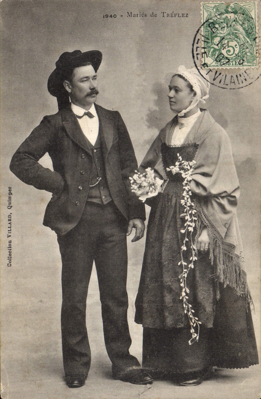 CPA Folklore Maries de Treflez Mariage