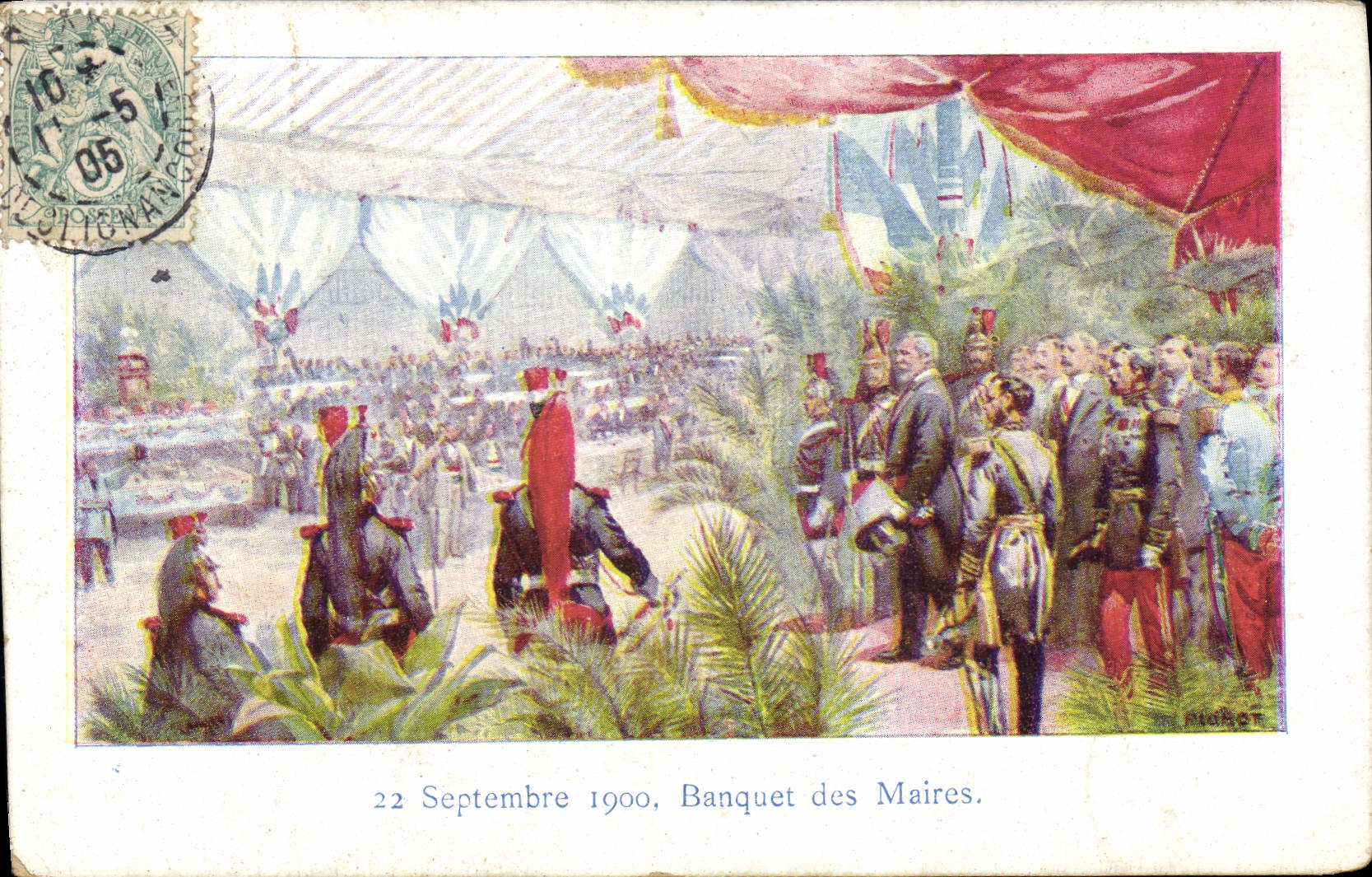CPA Militaria 22 septembre 1900 Banquet des maires