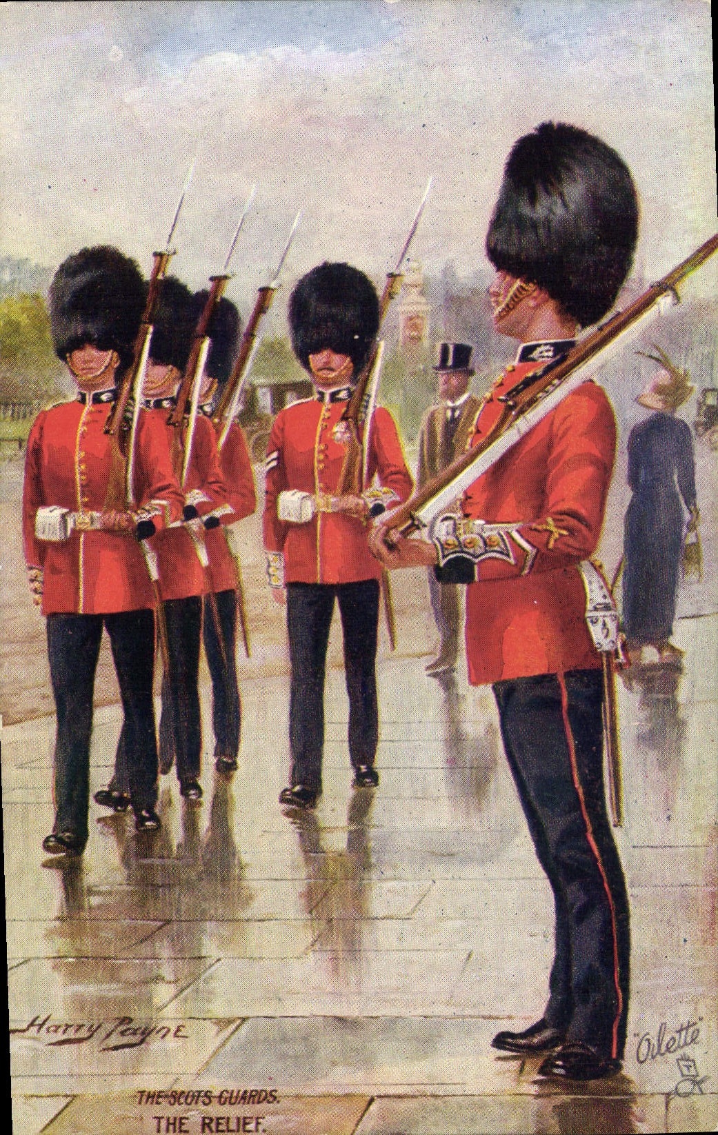 CPA Militaria The Scots Guards The relief