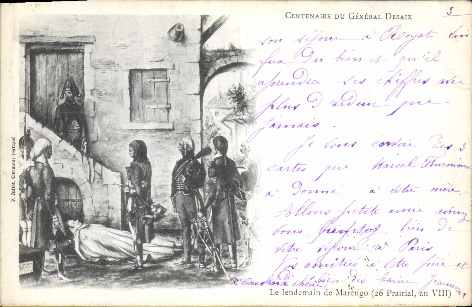 CPA Militaria Centenaire du General Desaix Le lendemain de Marengo