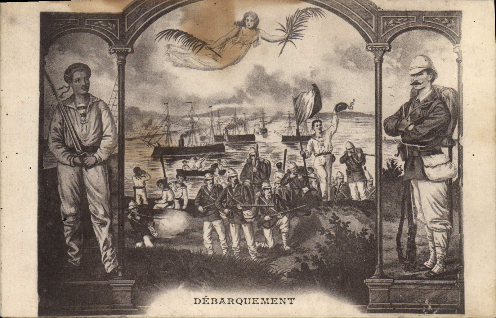 CPA Militaria Debarquement 