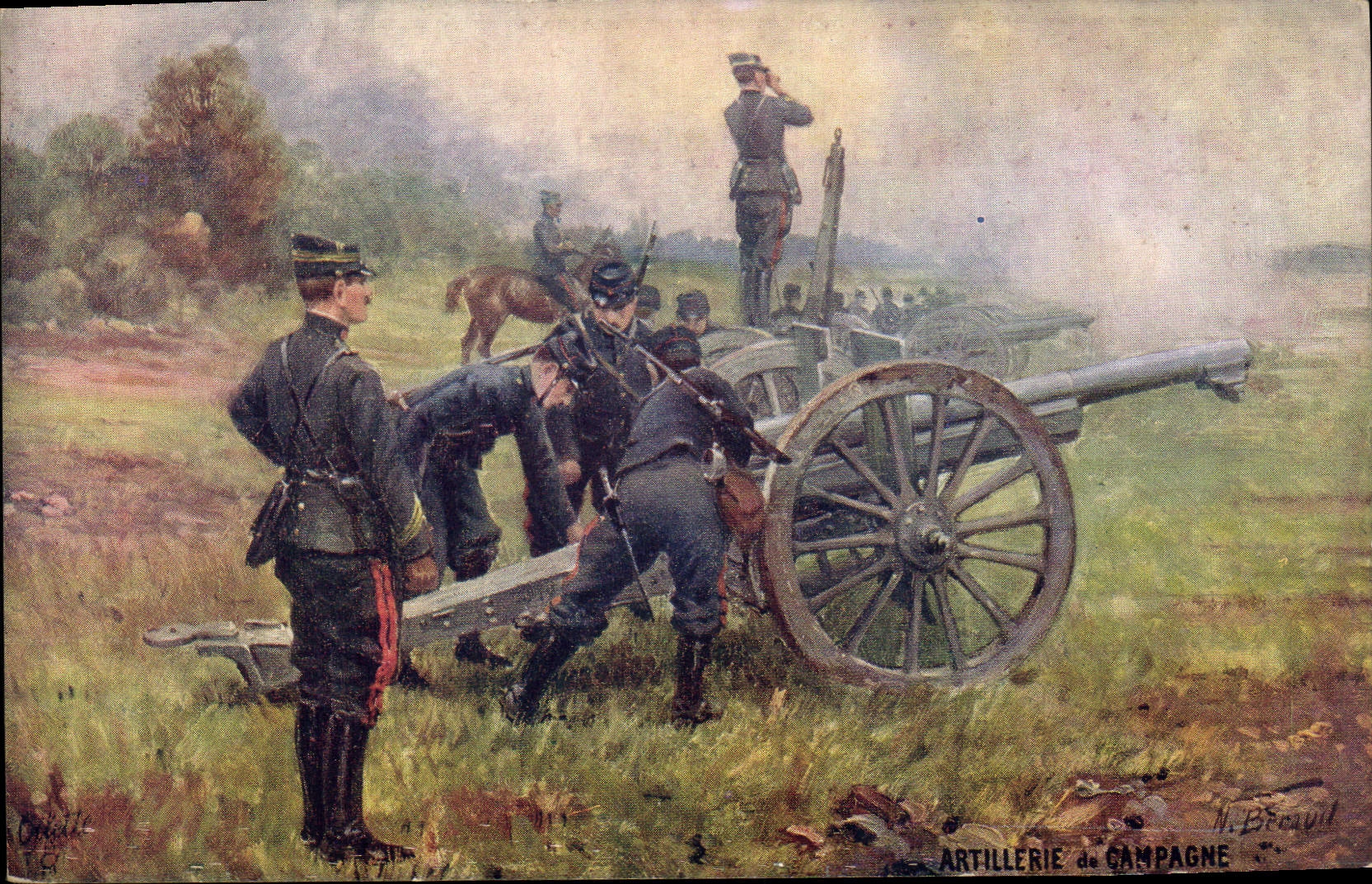 CPA Militaria Artillerie de campagne