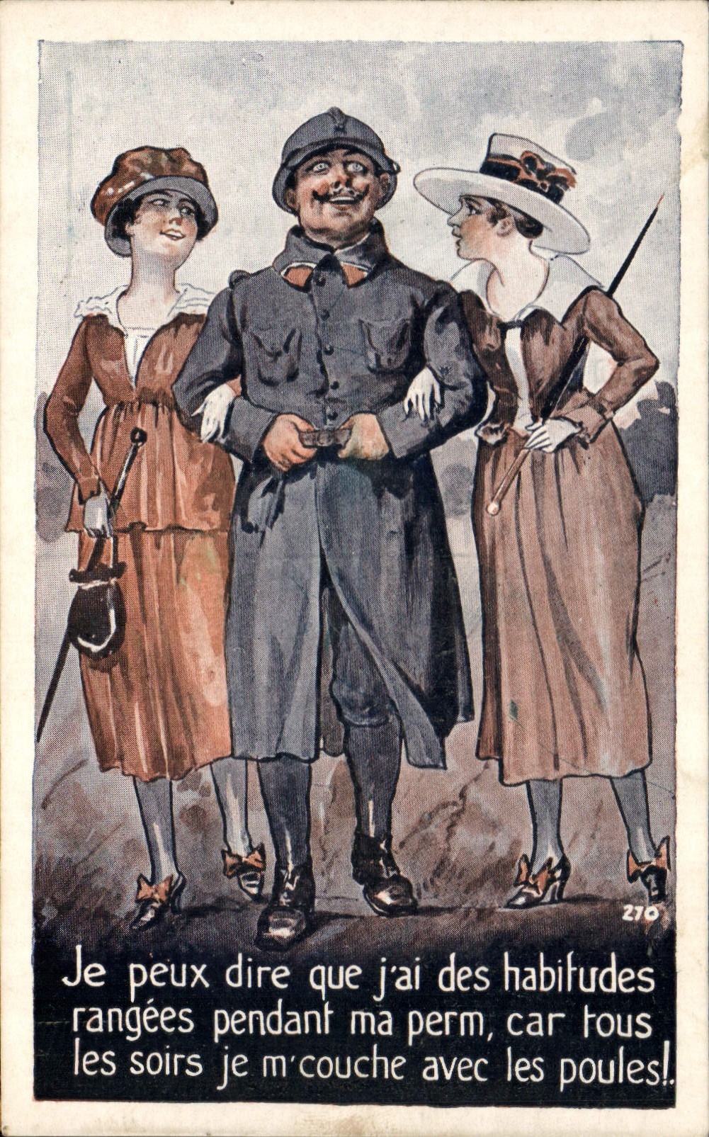 CPA Militaria Je peux dire que j'ai des habitudes