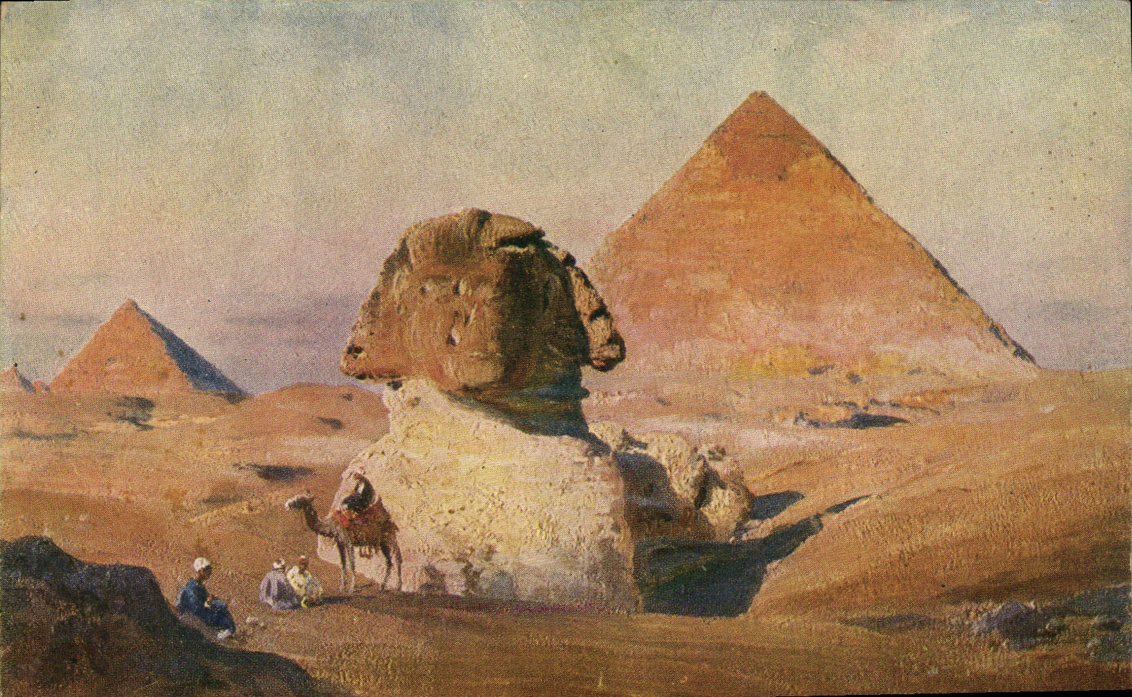CPA Egypte Egypt Le sphinx et les Pyramides