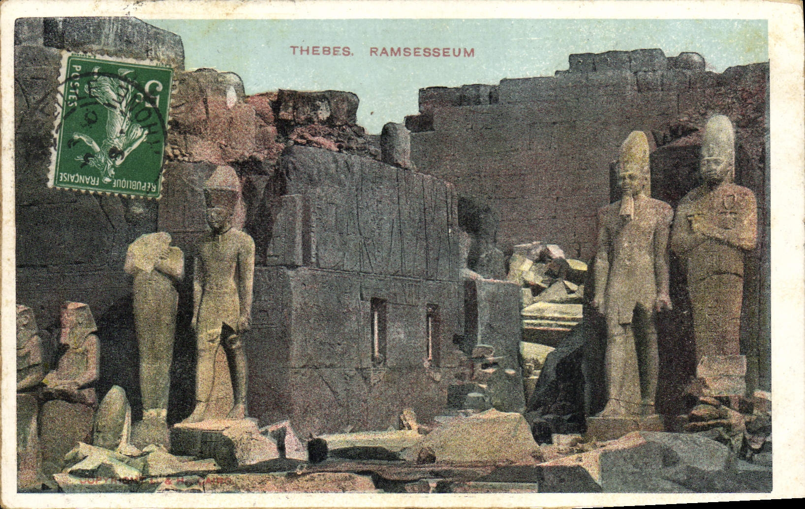 CPA Egypte Egypt Thebes Ramsesseum