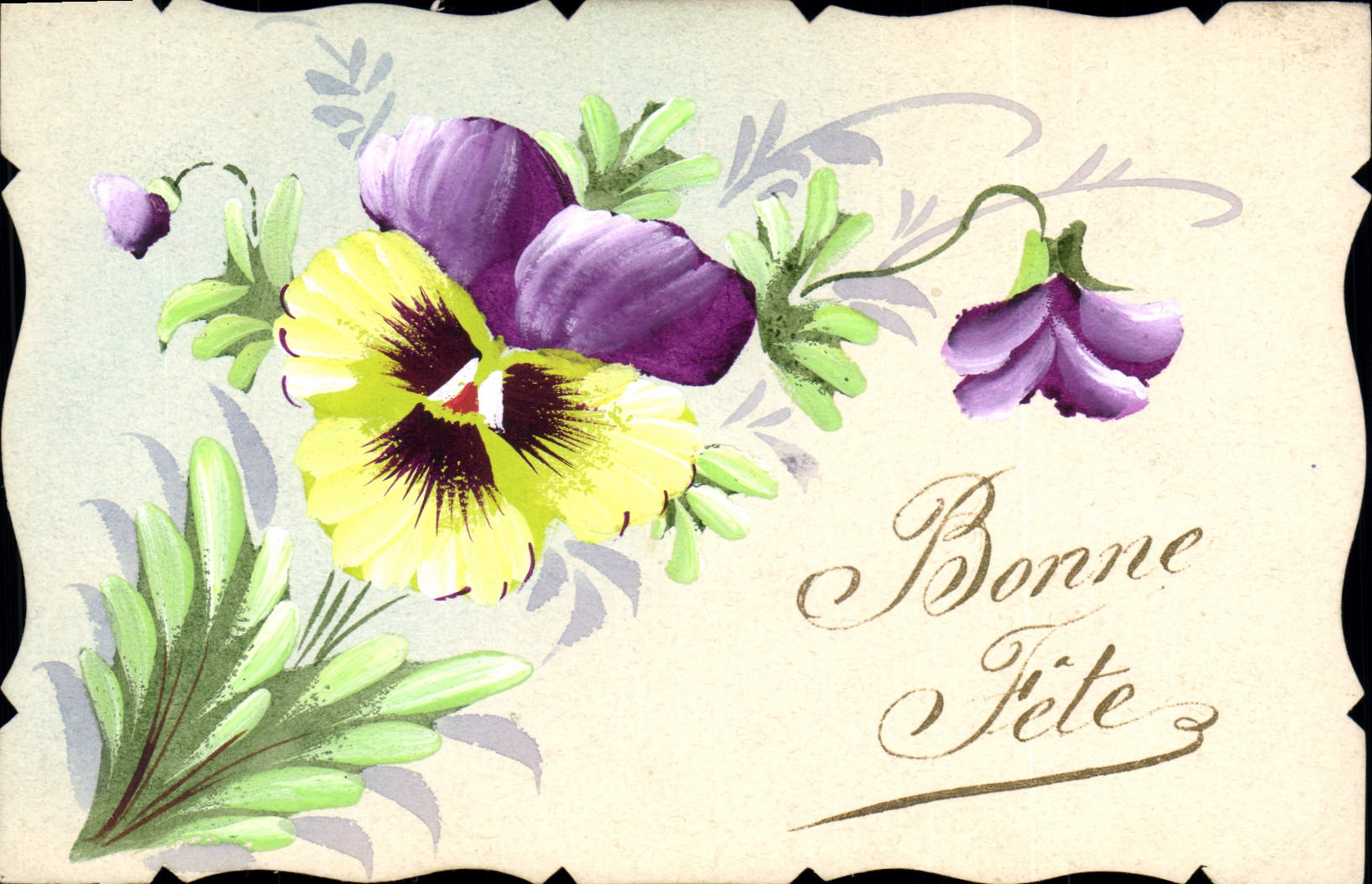 CPA Fantaisie (dessin a la main) Fleurs