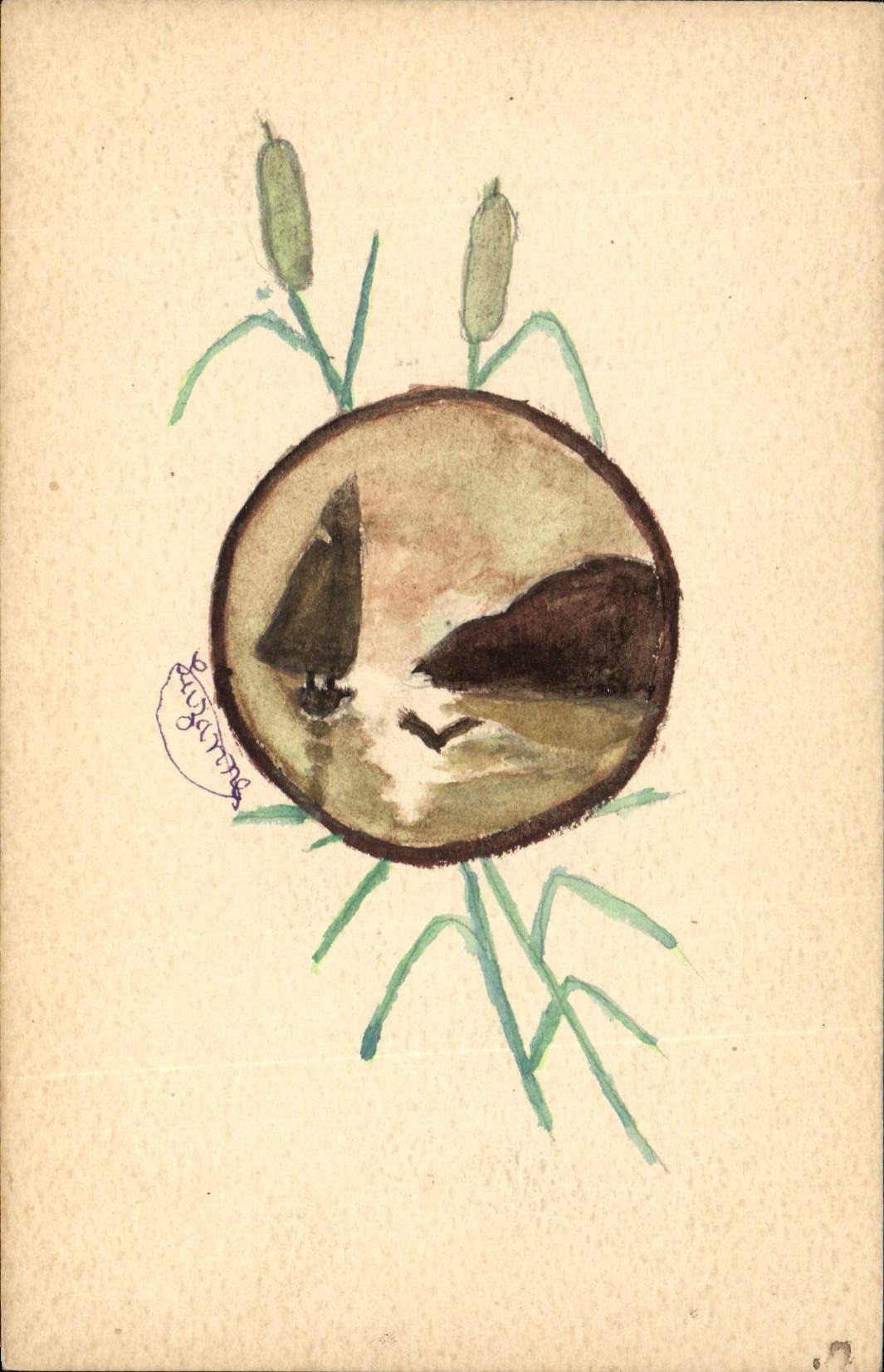 CPA Fantaisie (dessin a la main) Bateau