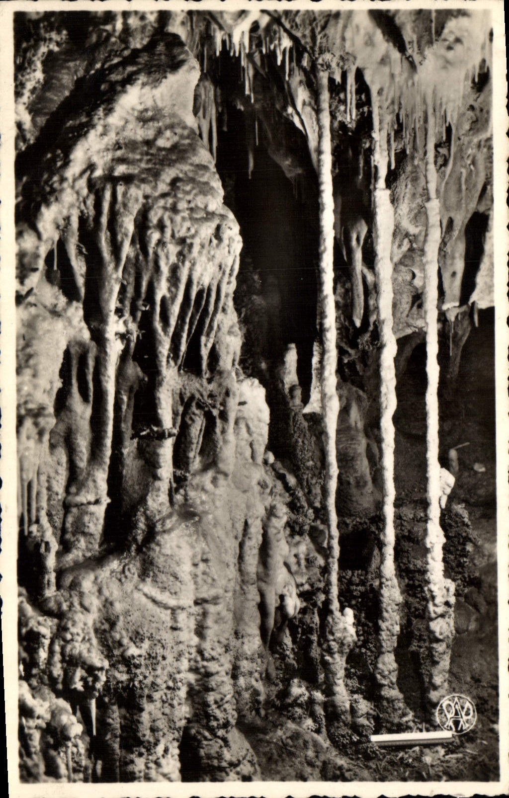 CPA Grotte Grottes Aven d'Orgnac La barriere de colonettes Salle Glory