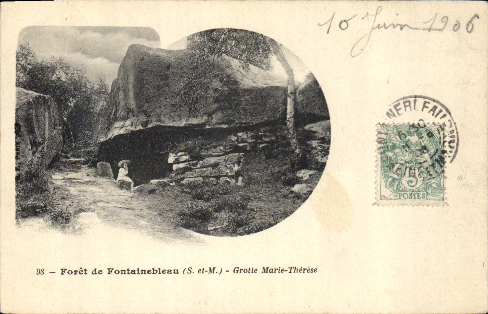 CPA Grotte Grottes Foret de Fontainebleau Grotte Marie Therese
