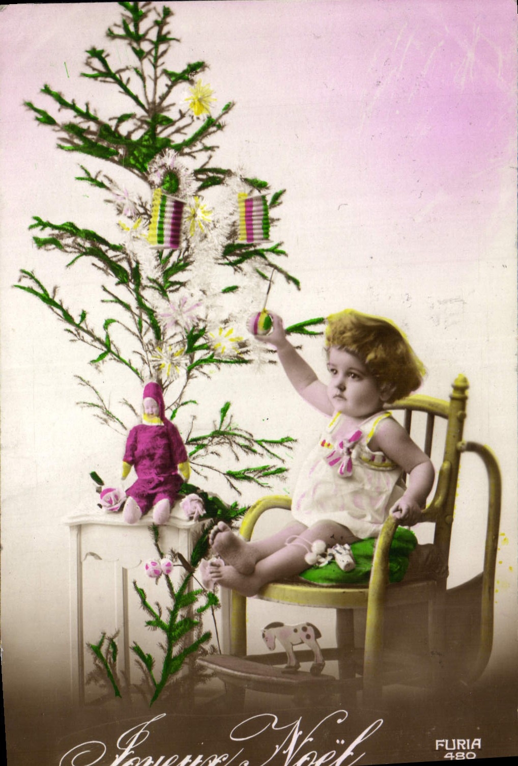 CPA Fantaisie Enfant Noel Poupee 