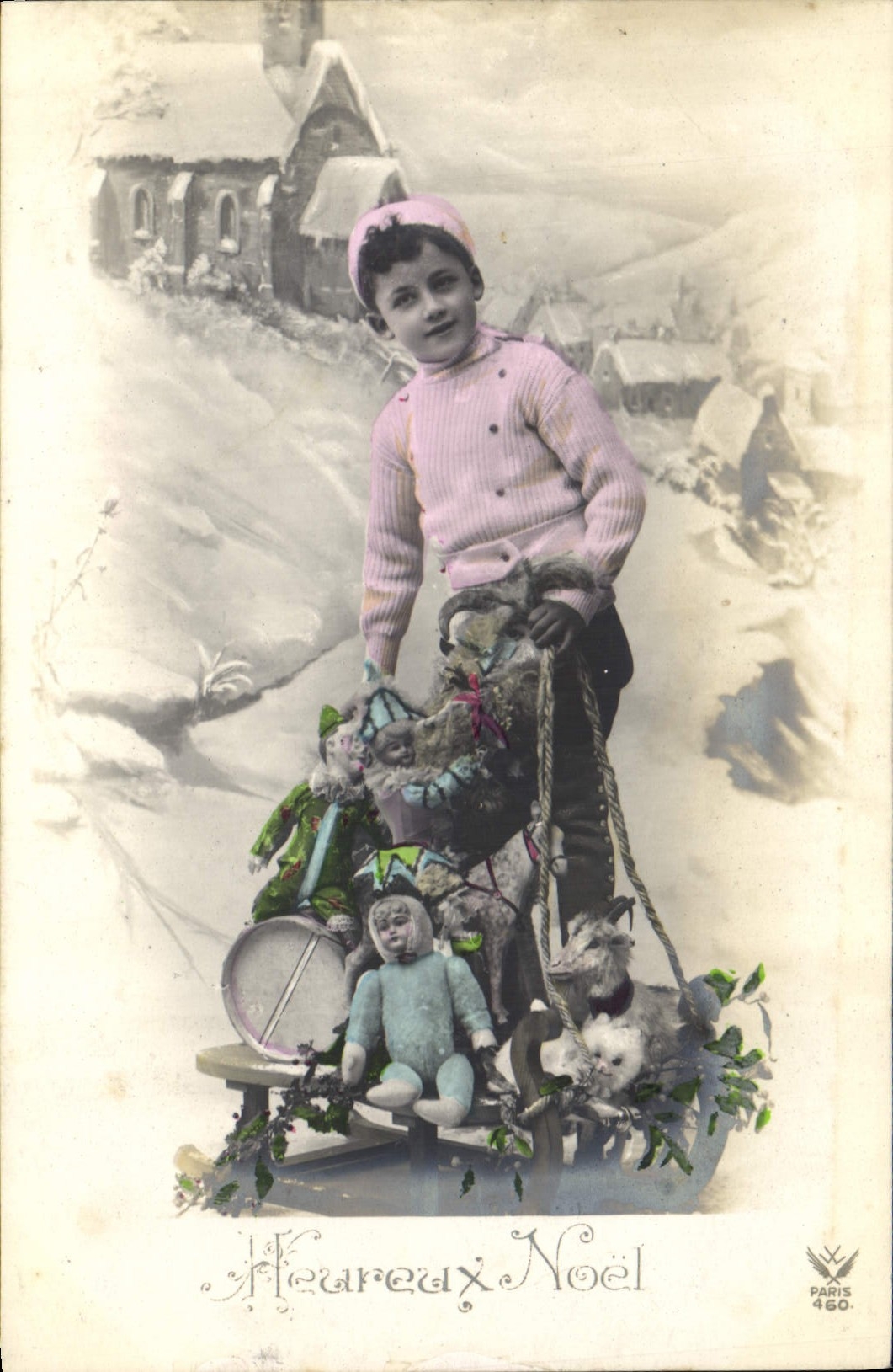CPA Fantaisie Enfant Poupee Noel