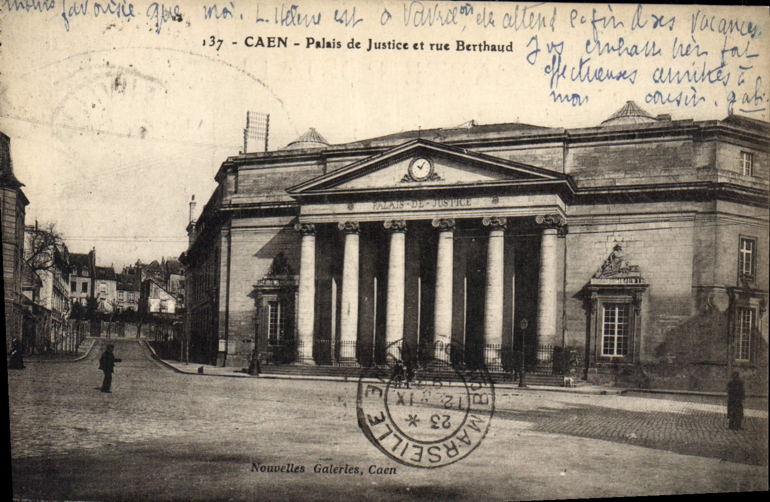 CPA Palais de Justice et rue Berthaud Caen