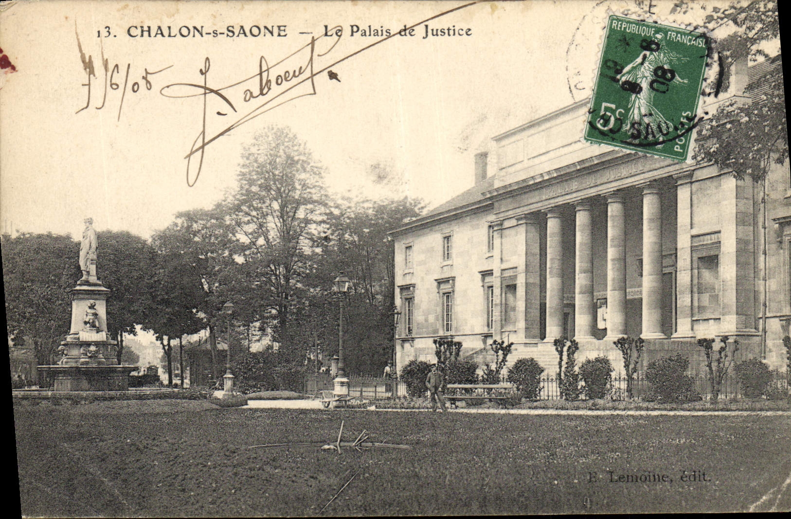 CPA Palais de Justice Chalon sur Saone