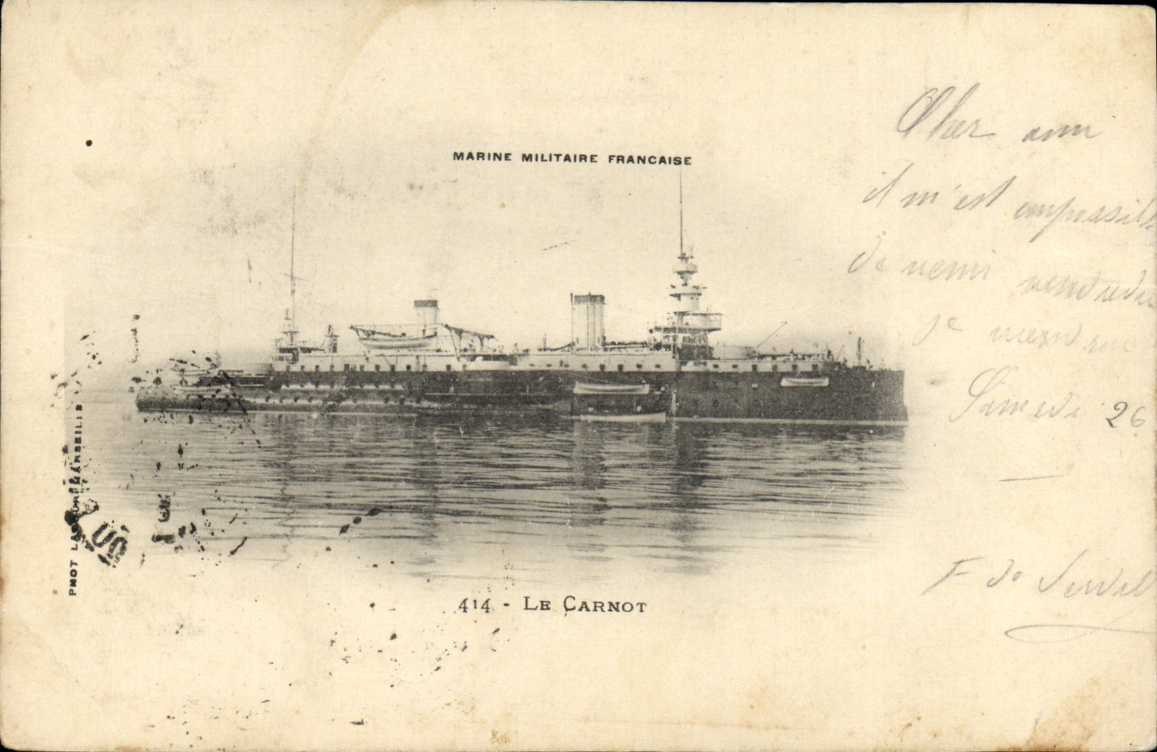 CPA Bateau de Guerre Le Carnot
