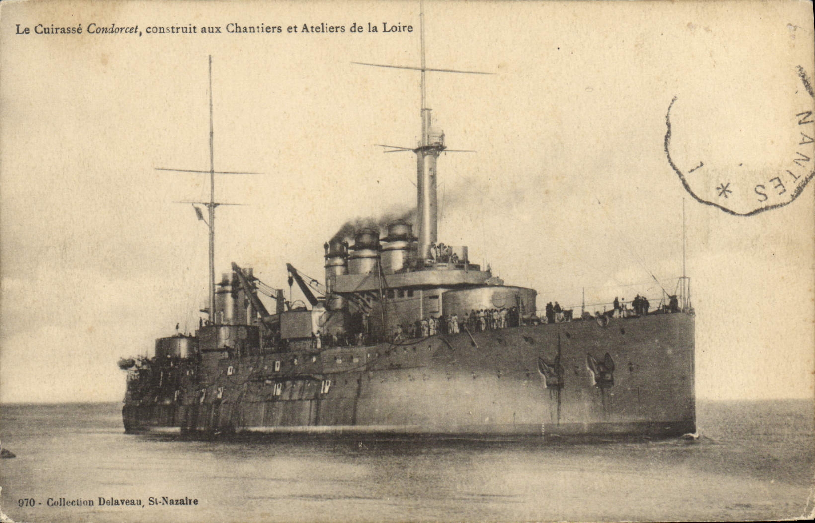 CPA Bateau de Guerre Le Cuirasse Condorcet construit aux chantiers et ateliers de la Loire