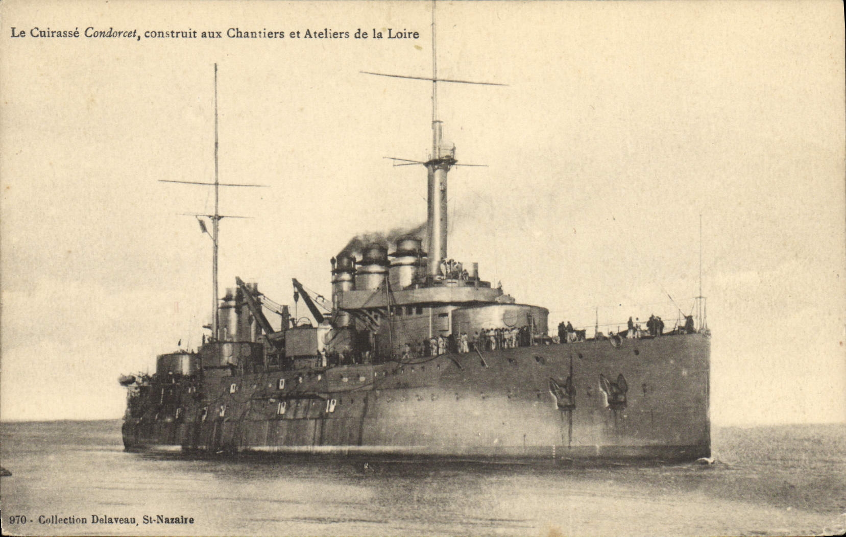 CPA Bateau de Guerre Le Cuirasse Condorcet construit aux chantiers et ateliers de la Loire