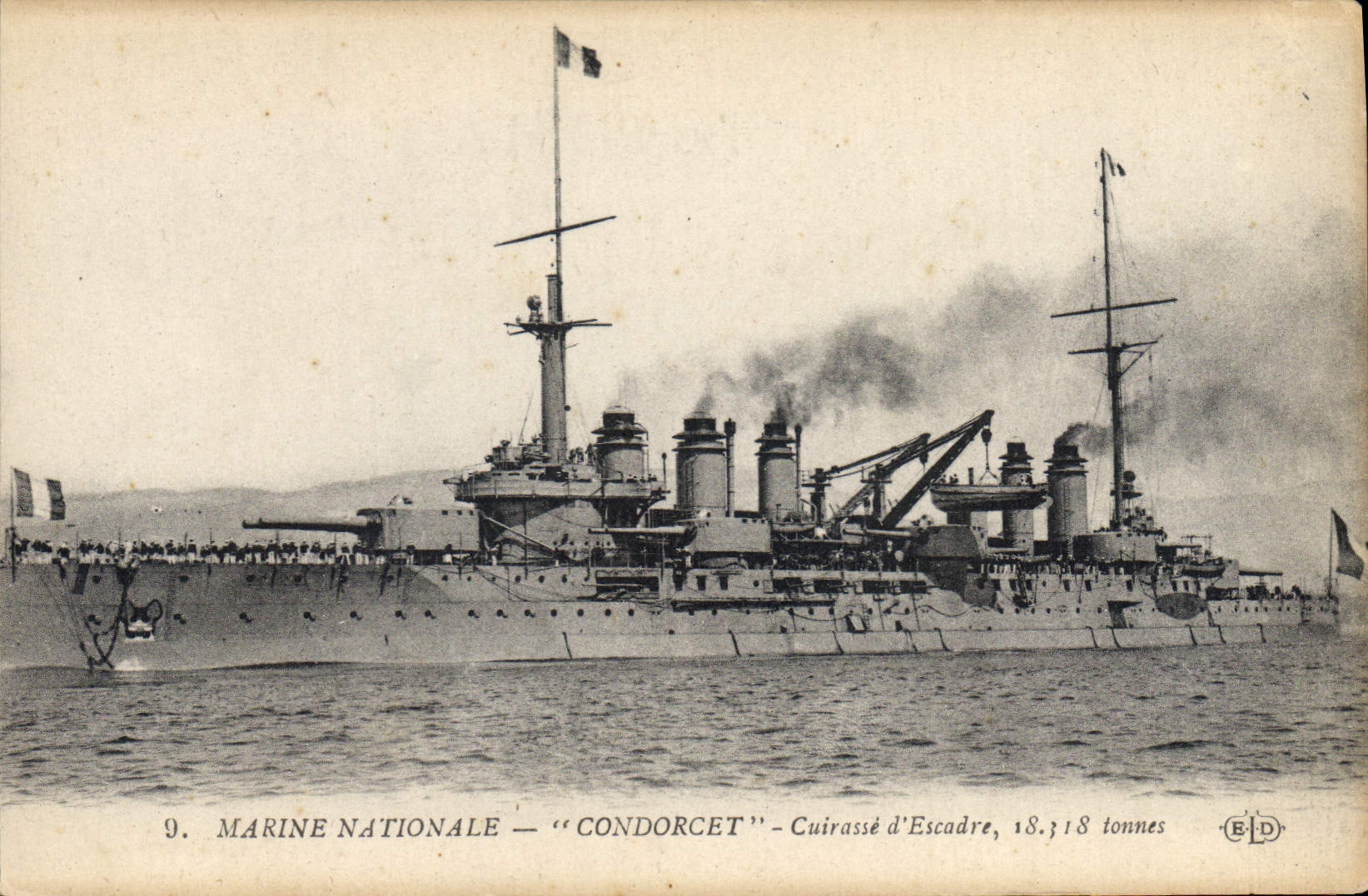 CPA Bateau de Guerre Condorcet Cuirasse d'escadre