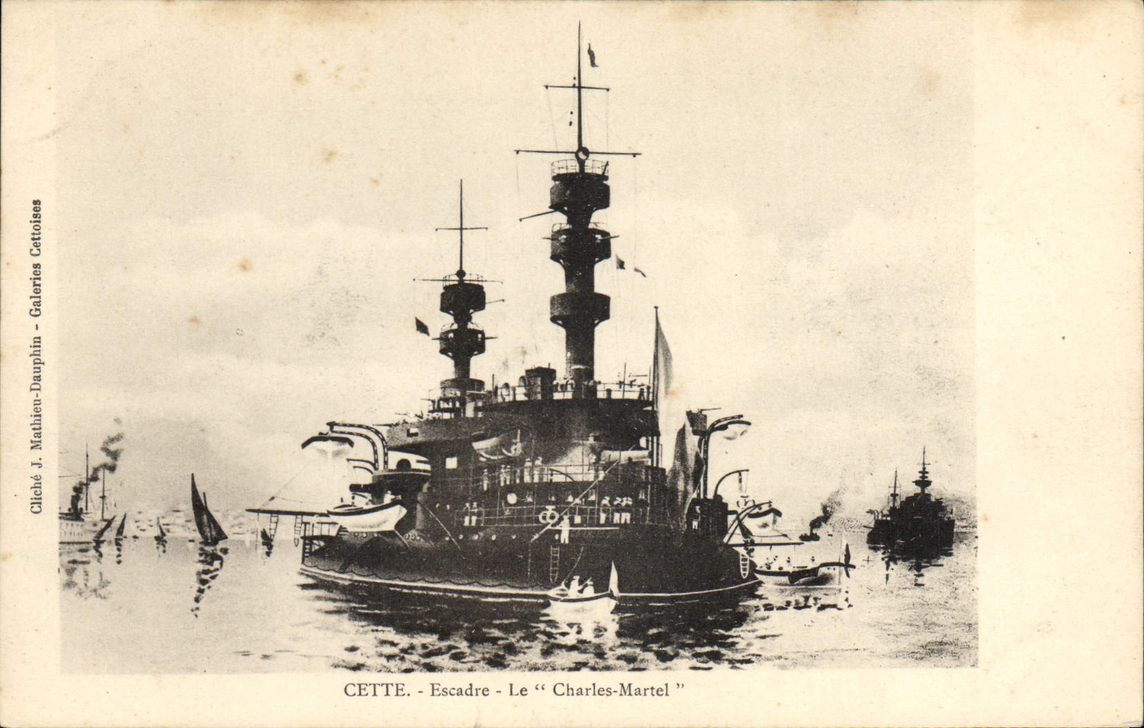 CPA Bateau de Guerre Cette Escadre Le Charles Martel