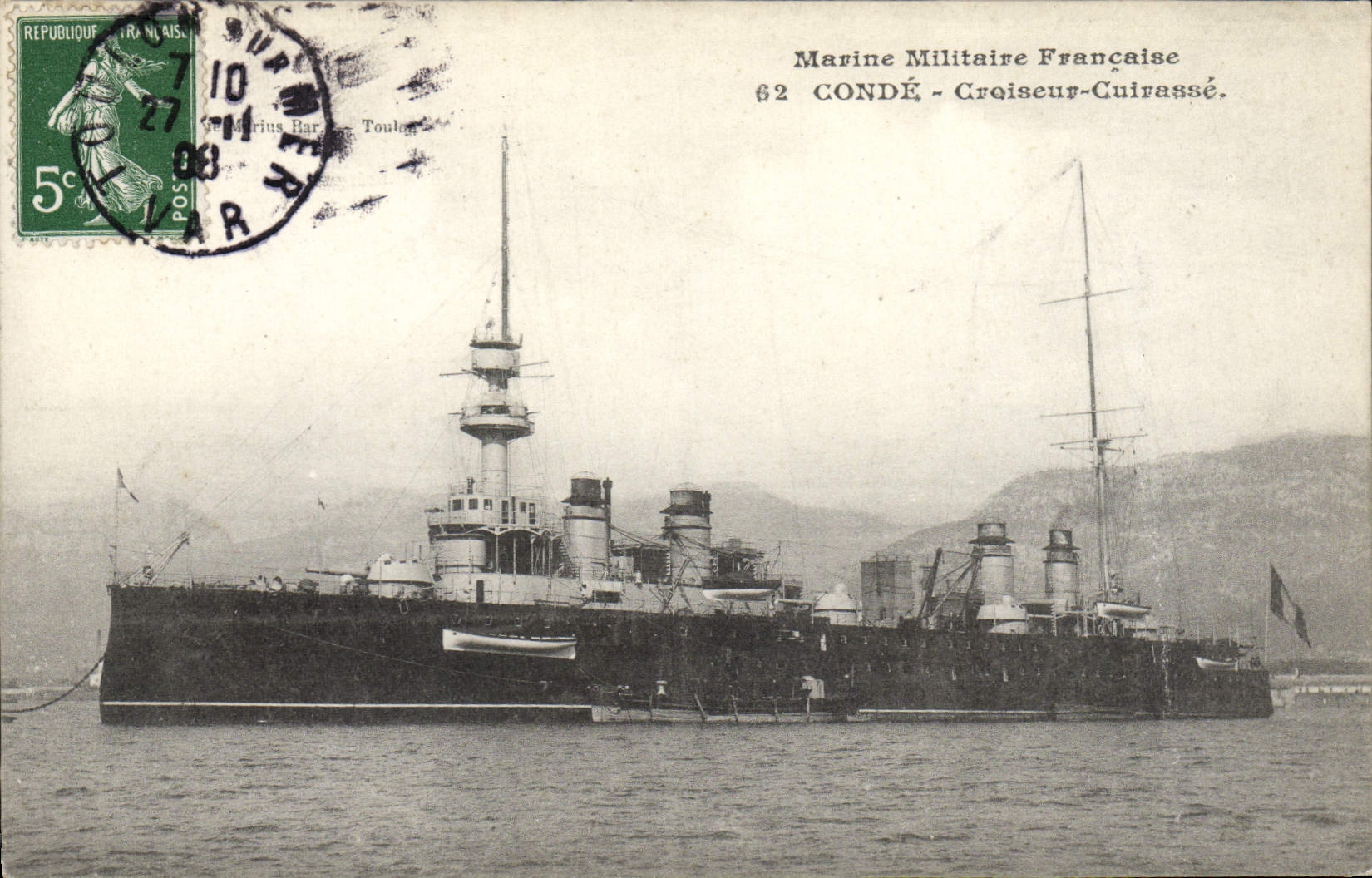 CPA Bateau de Guerre Conde Croiseur Cuirasse