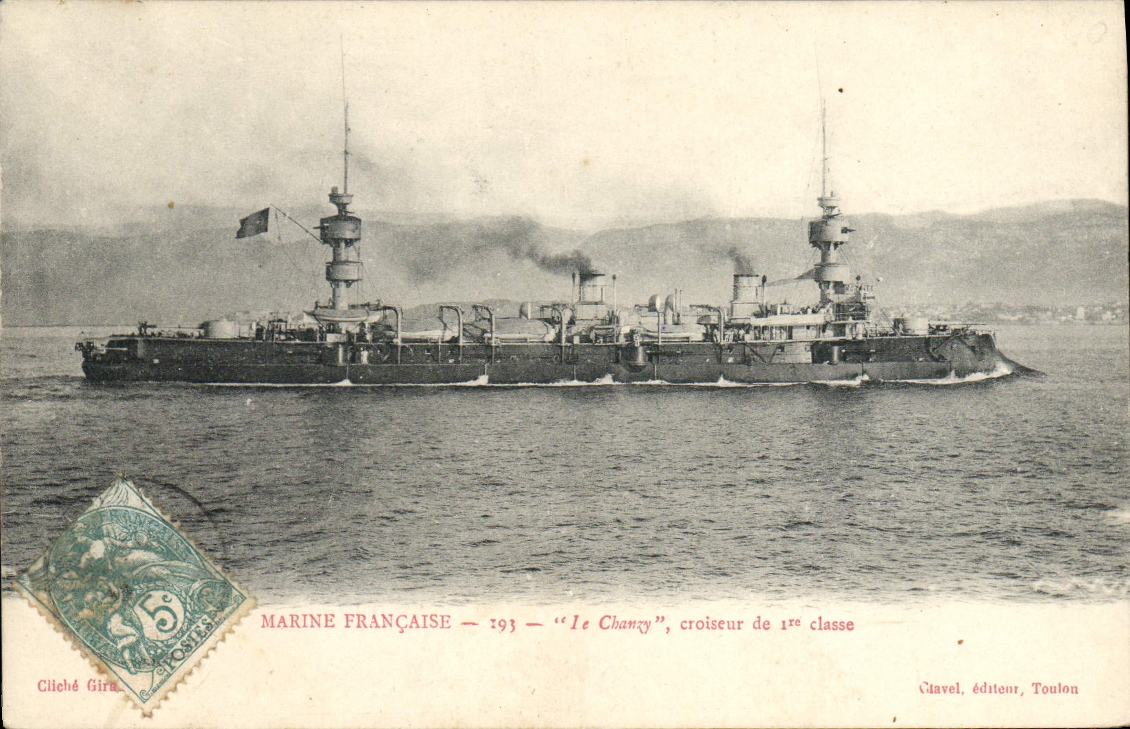 CPA Bateau de Guerre Le Chanzy Croiseur de 1ere classe