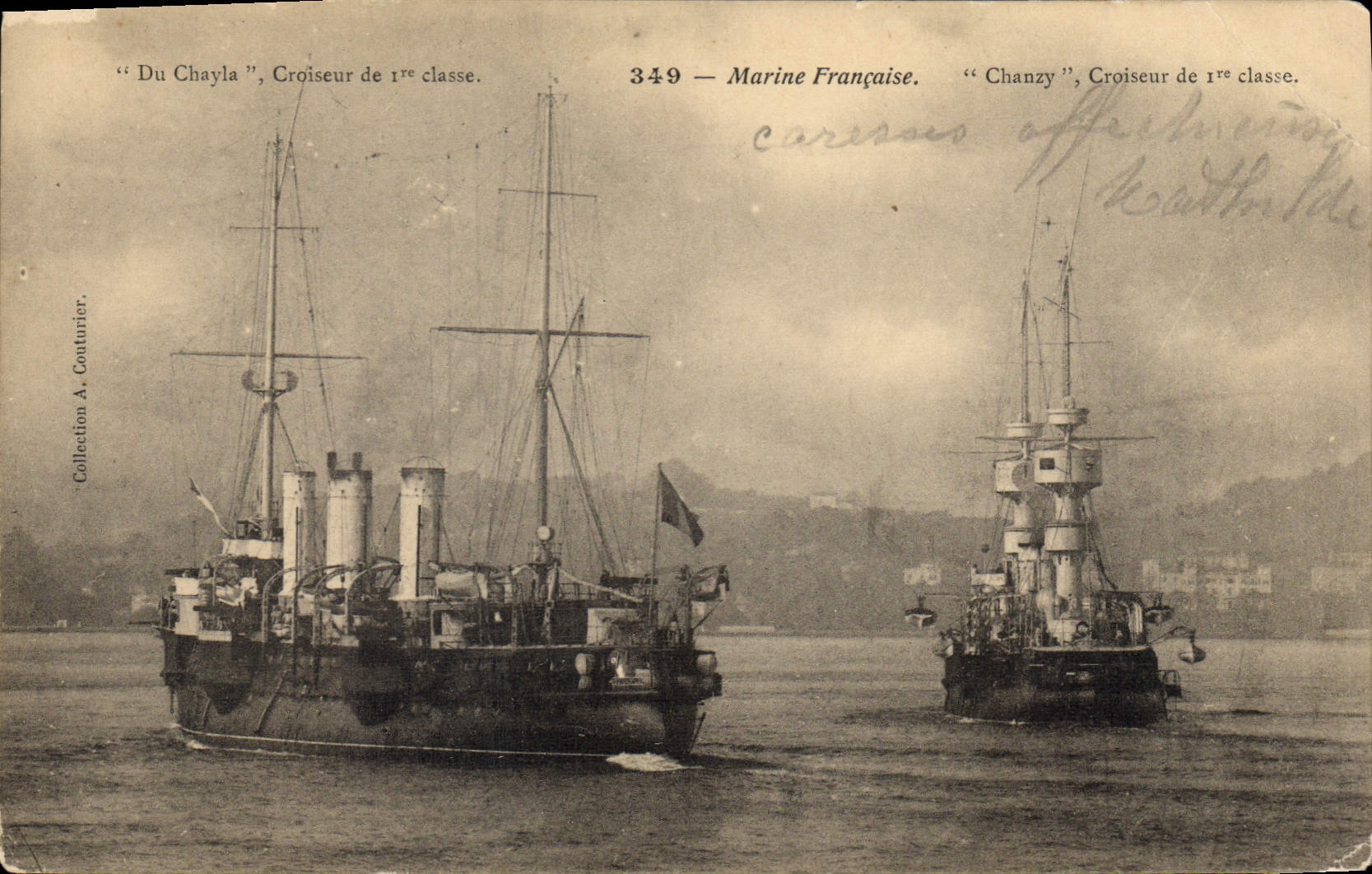 CPA Bateau de Guerre Chanzy Croiseur de 1ere classe