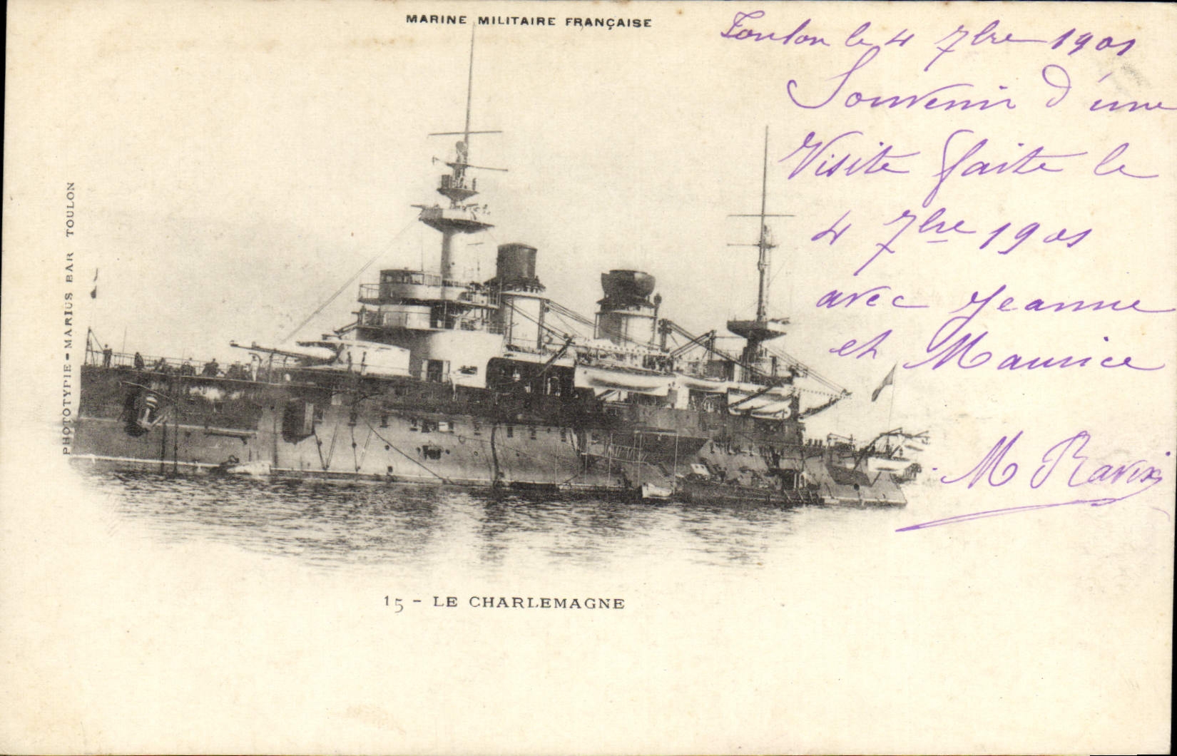 CPA Bateau de Guerre Le Charlemagne