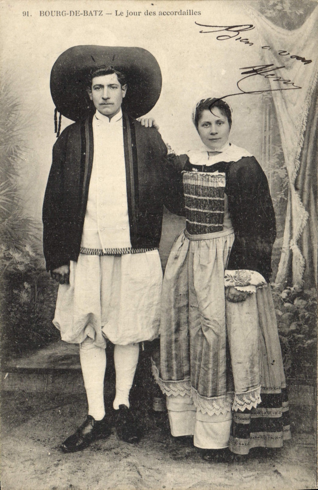 CPA Folklore Bourg de Batz Le jour des accordailles