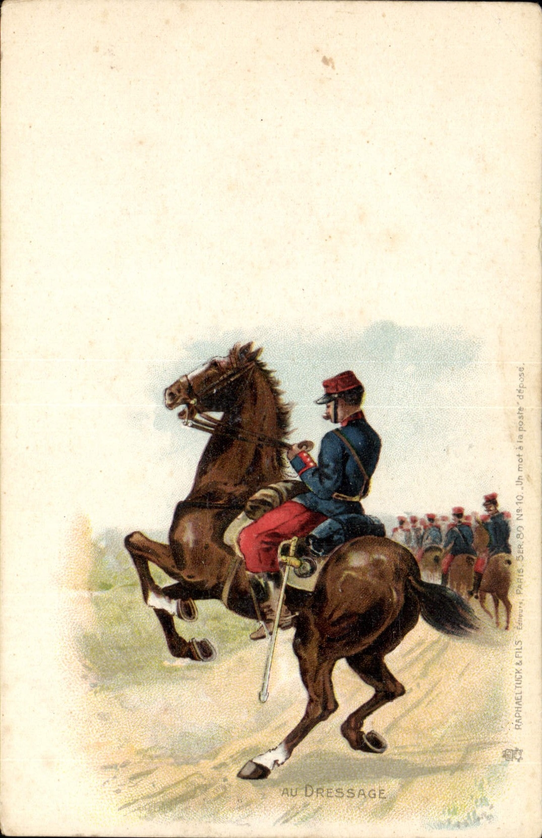 CPA Militaria Au dressage