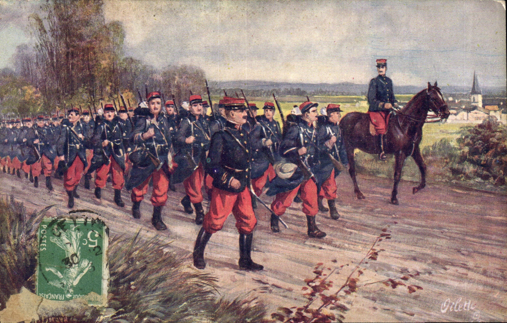 CPA Militaria L'infanterie La reine des batailles