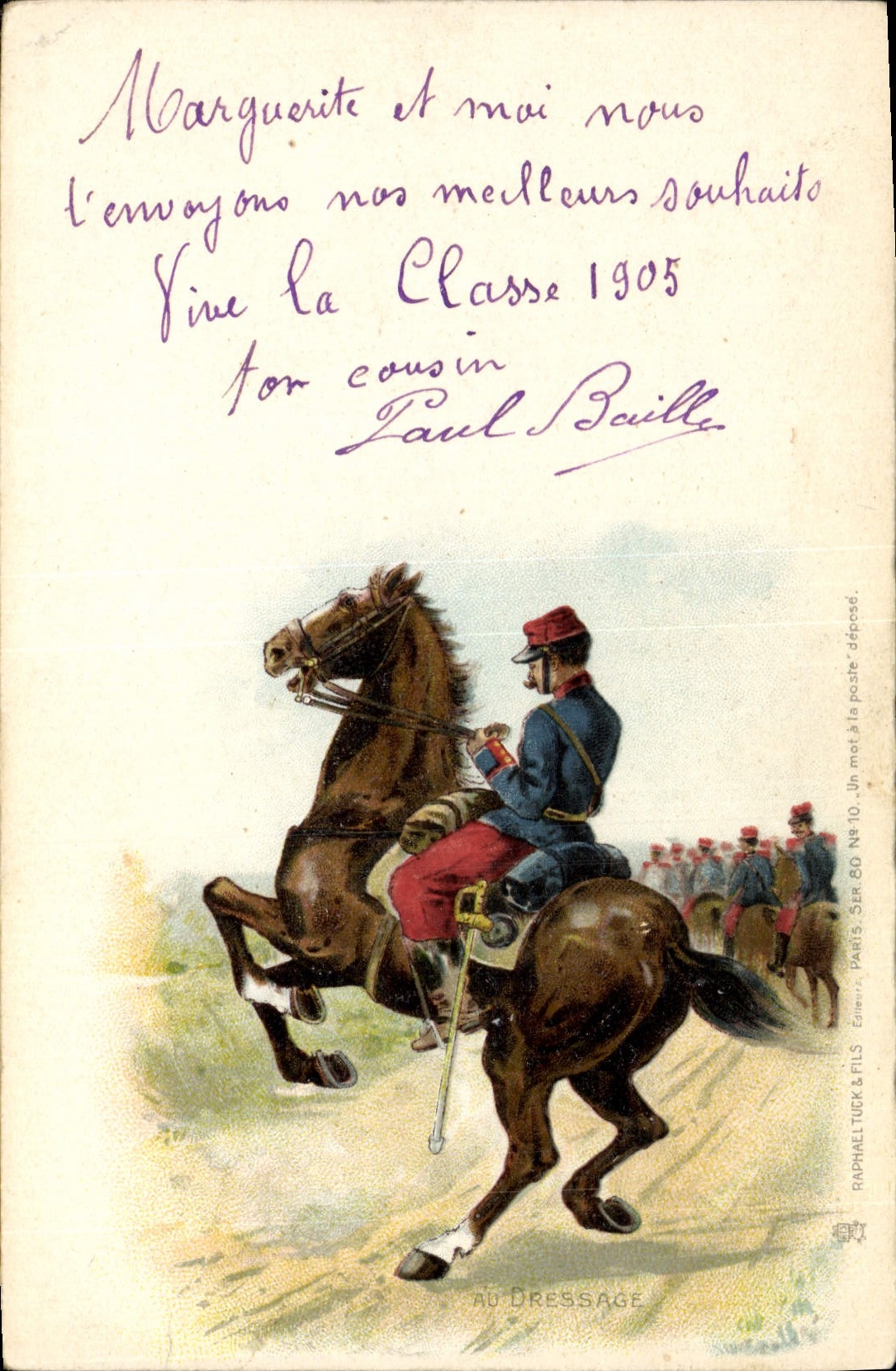 CPA Militaria Au dressage Cavalier