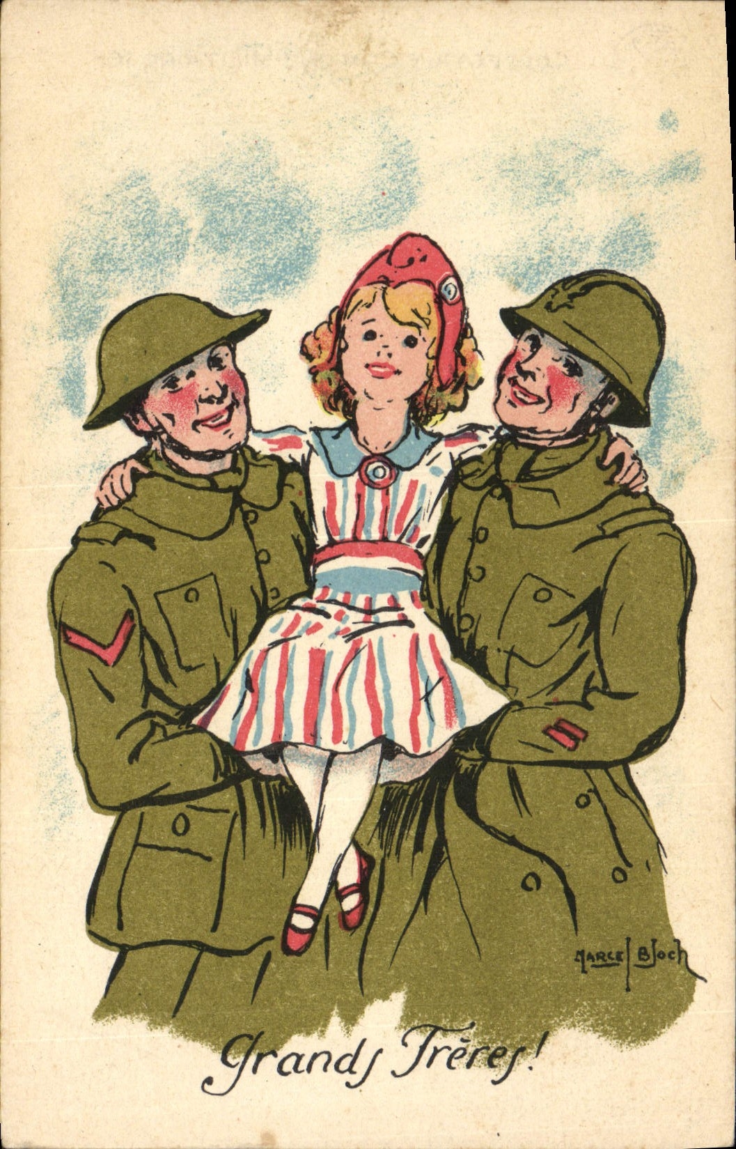 CPA Militaria Grands Freres Enfant Marianne