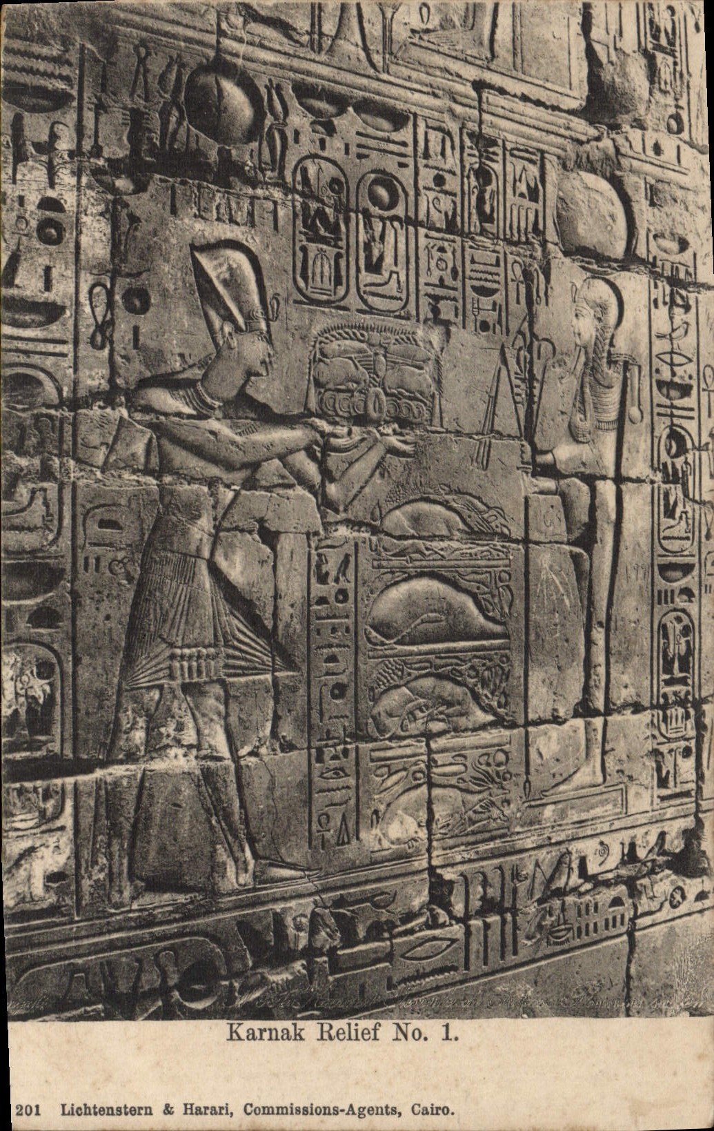 CPA Egypt Egypte Karnak Relief 