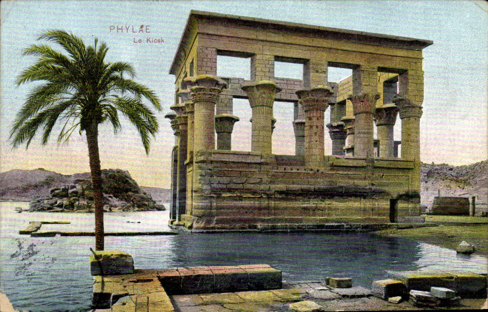 CPA Egypt Egypte Phylae Le kiosk