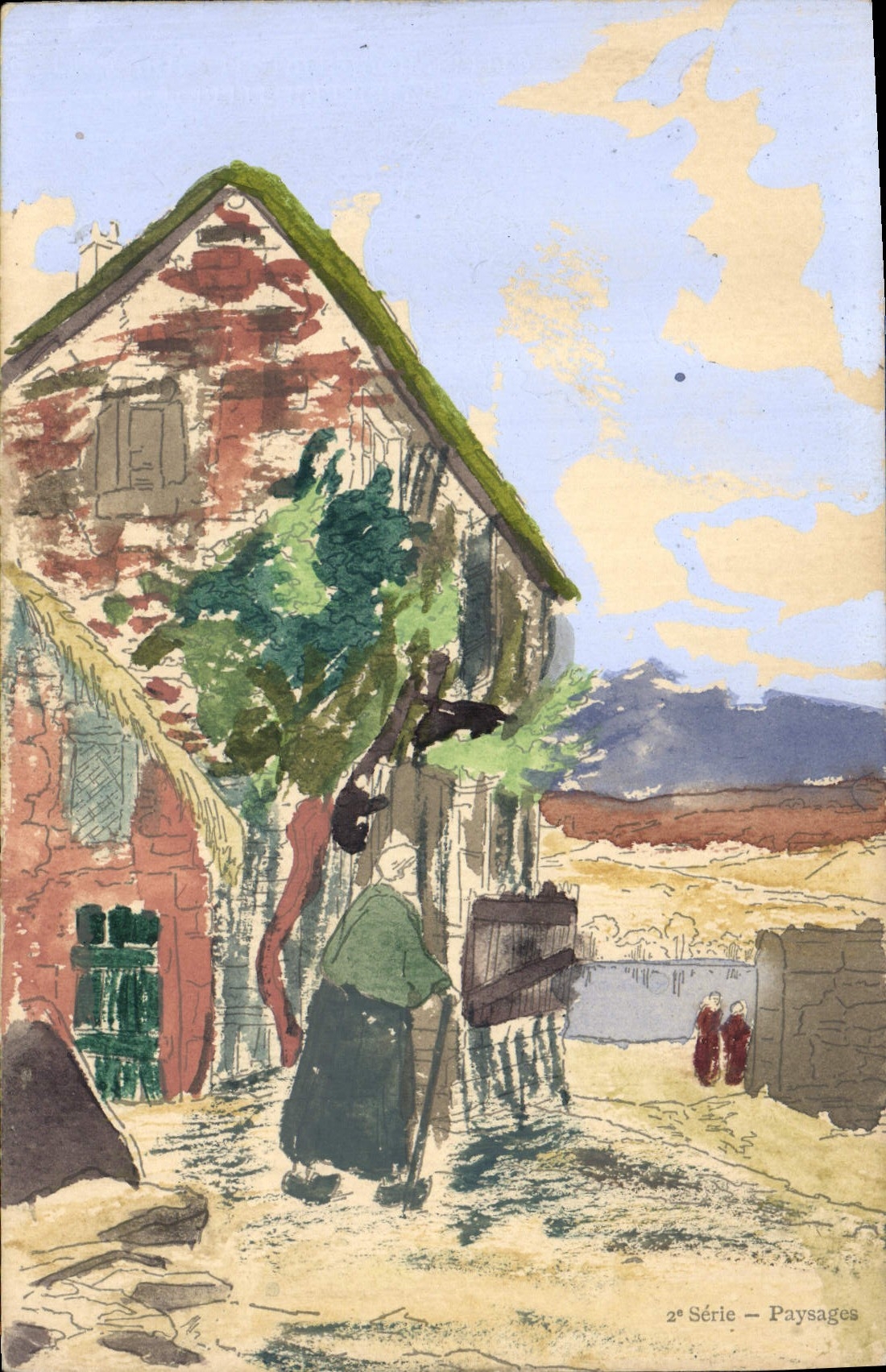 CPA Fantaisie (dessin a la main) Paysages