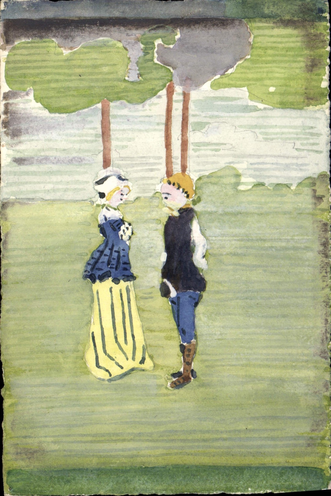 CPA Fantaisie (dessin a la main) Enfants