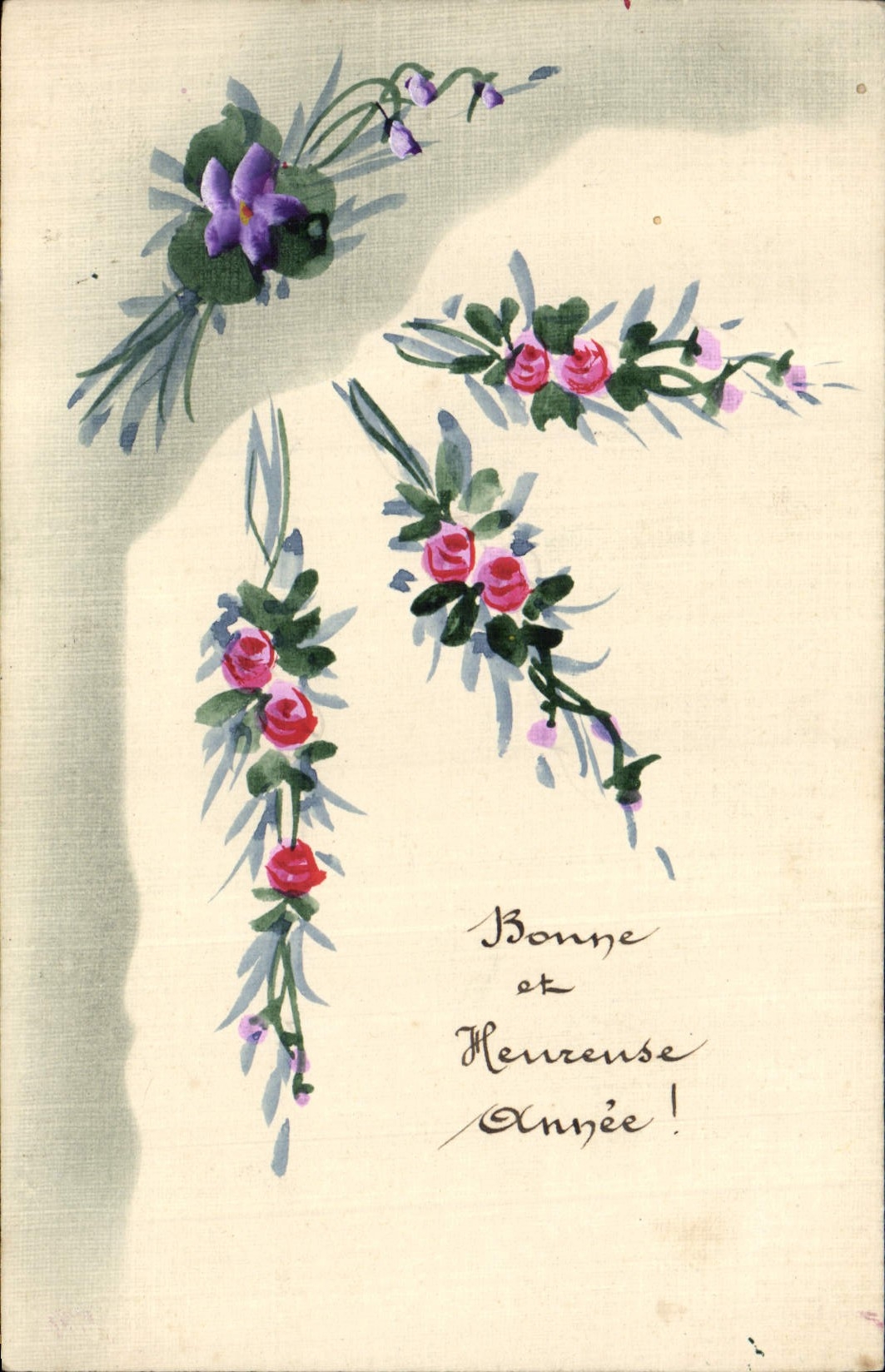 CPA Fantaisie (dessin a la main) Fleurs