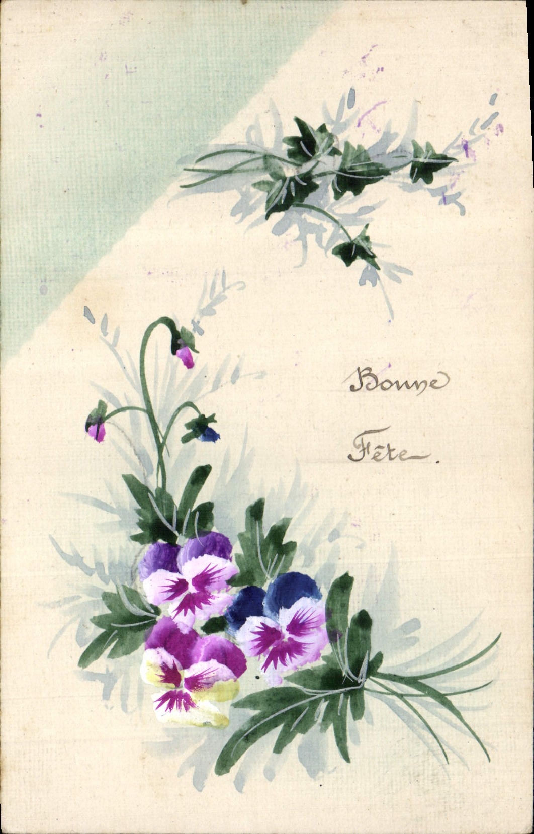 CPA Fantaisie (dessin a la main) Fleurs