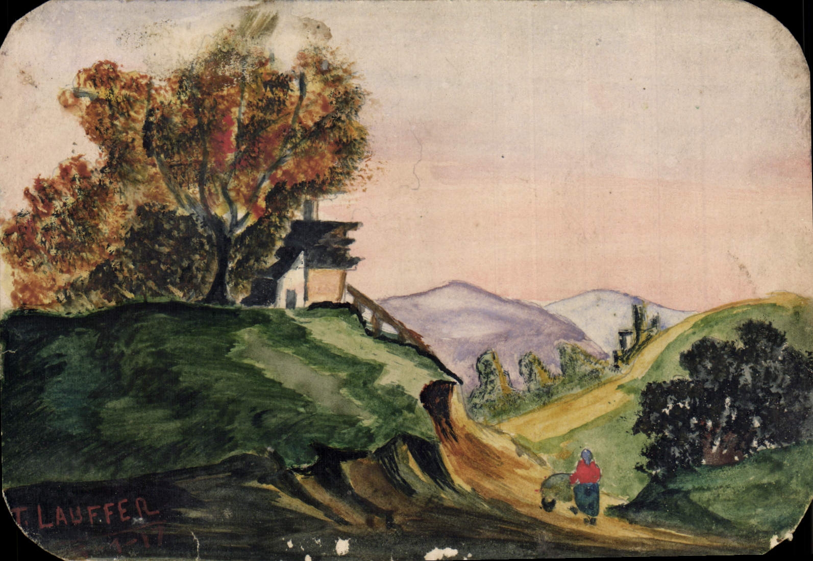 CPA Fantaisie (dessin a la main) Paysage