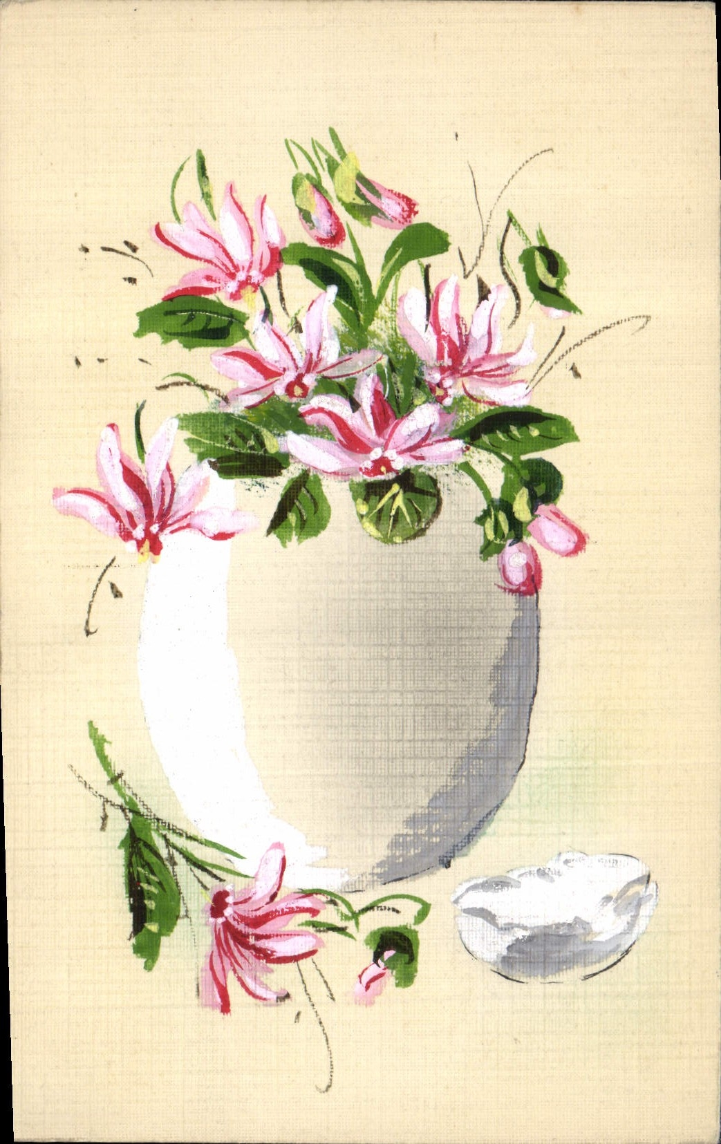 CPA Fantaisie (dessin a la main) Fleurs