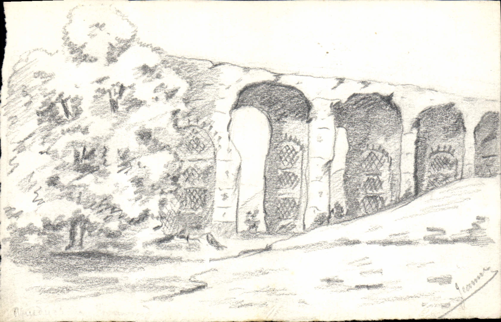 CPA Fantaisie (dessin a la main) Pont