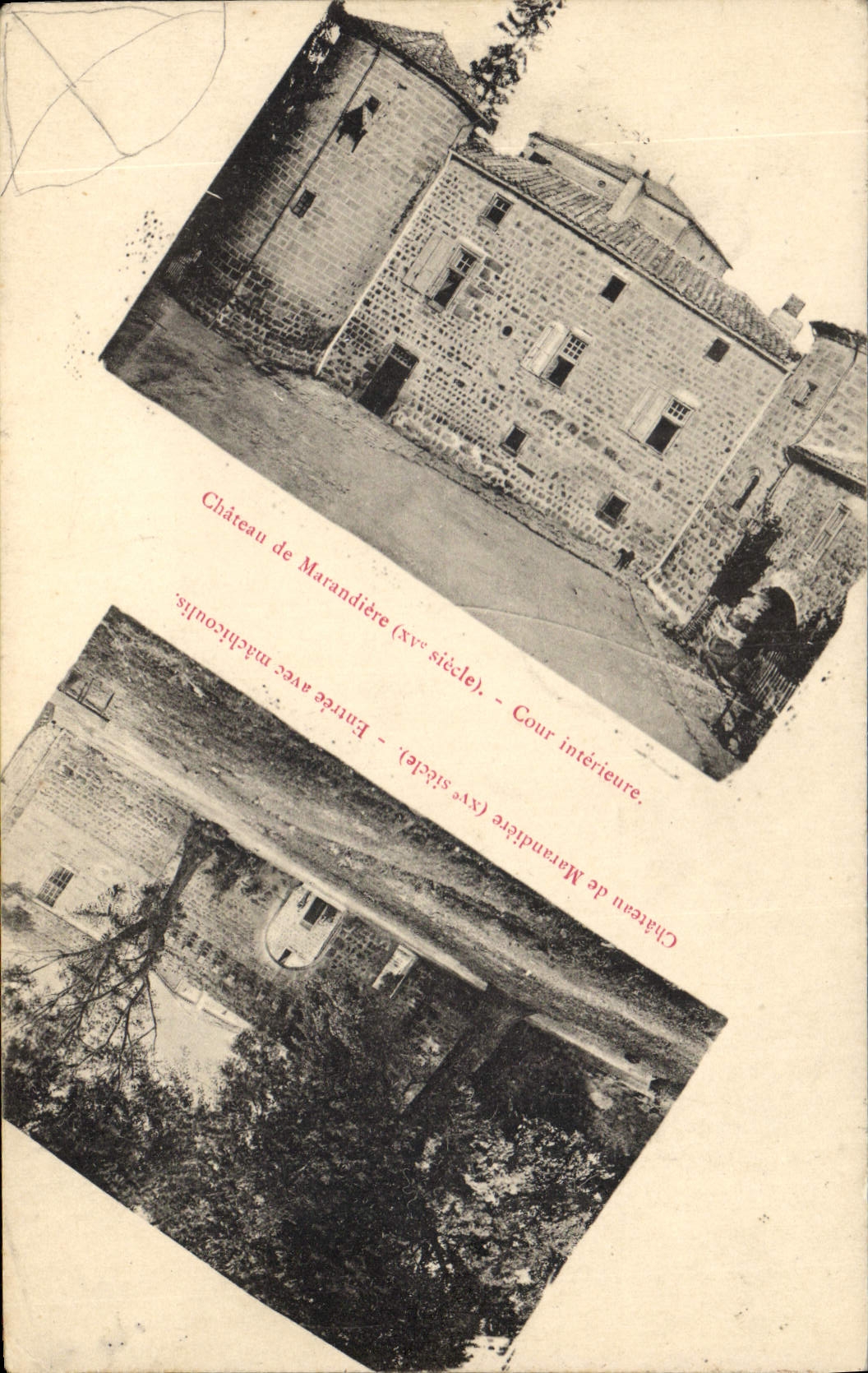 CPA Chateau de Marandiere Cour interieure Entree avec machicoulis